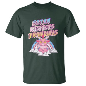 Protect Trans Kids T Shirt Satan Respects Pronouns Transgender Pride Trans Flag TS02 Dark Forest Green Printyourwear