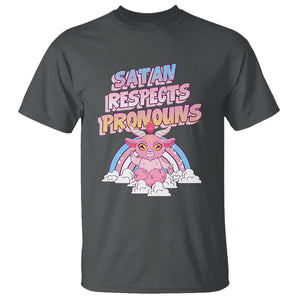 Protect Trans Kids T Shirt Satan Respects Pronouns Transgender Pride Trans Flag TS02 Dark Heather Printyourwear