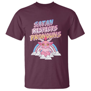 Protect Trans Kids T Shirt Satan Respects Pronouns Transgender Pride Trans Flag TS02 Maroon Printyourwear