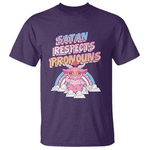 Protect Trans Kids T Shirt Satan Respects Pronouns Transgender Pride Trans Flag TS02 Purple Printyourwear