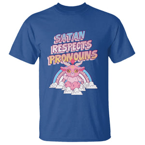 Protect Trans Kids T Shirt Satan Respects Pronouns Transgender Pride Trans Flag TS02 Royal Blue Printyourwear