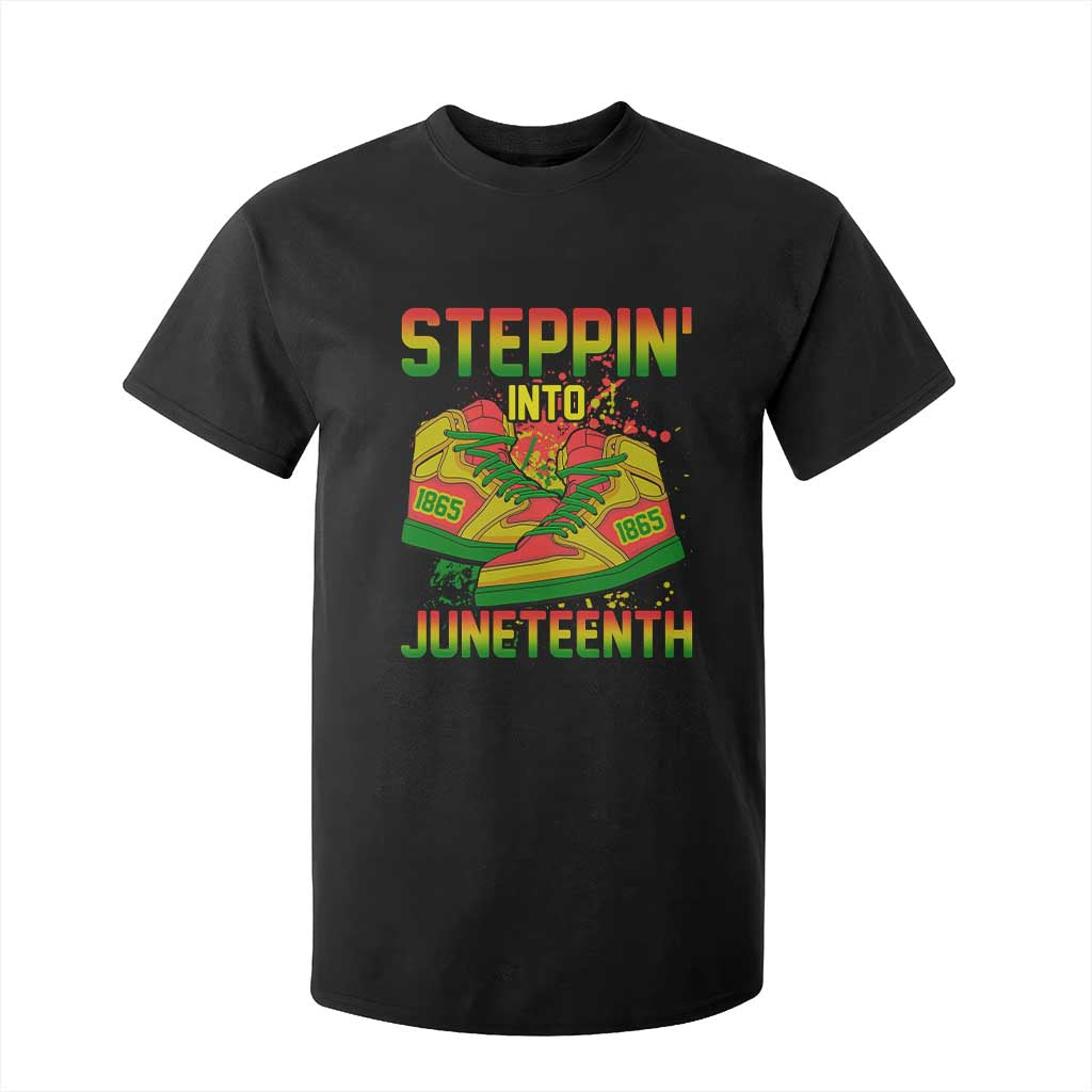 Steppin' Into Juneteenth 1865 T Shirt For Kid Freedom Day African American Pride TS02 Black Print Your Wear