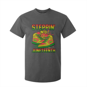 Steppin' Into Juneteenth 1865 T Shirt For Kid Freedom Day African American Pride TS02 Dark Heather Print Your Wear