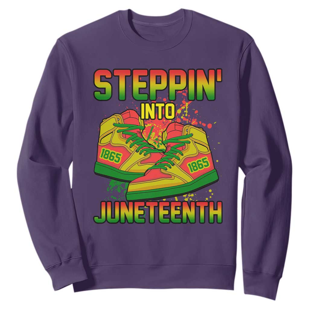 Steppin' Into Juneteenth 1865 Sweatshirt African American History Pride TS02 Purple Print Your Wear