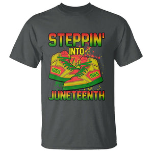 Steppin' Into Juneteenth 1865 T Shirt African American History Pride TS02 Dark Heather Print Your Wear