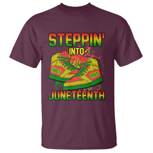 Steppin' Into Juneteenth 1865 T Shirt African American History Pride TS02 Maroon Print Your Wear