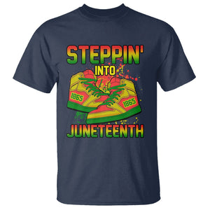 Steppin' Into Juneteenth 1865 T Shirt African American History Pride TS02 Navy Print Your Wear