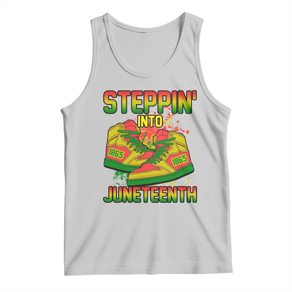 Steppin' Into Juneteenth 1865 Tank Top Freedom Day African American Pride TS02 Ash Print Your Wear