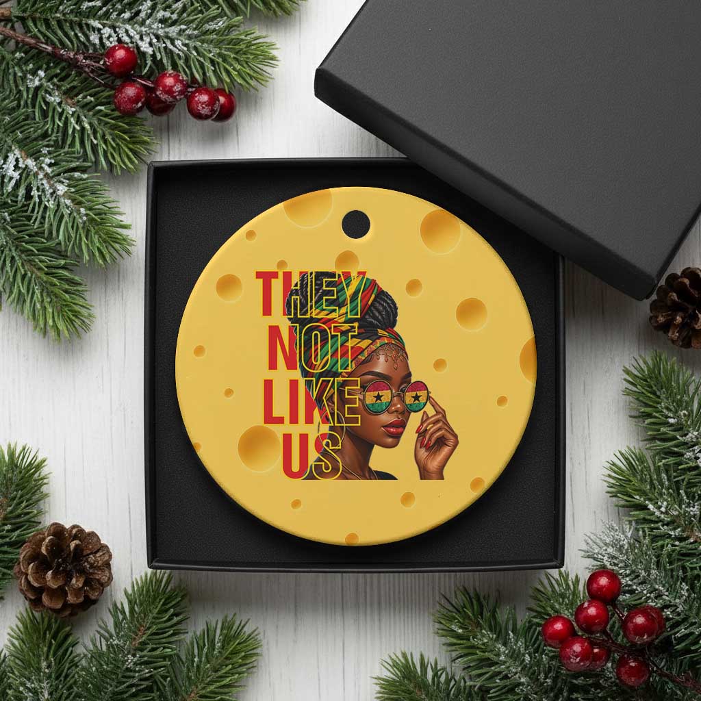 They Not Like Us Afro Queen Ceramic Ornament Melanin Magic Woman witth Headwrap and Sunglasses TS02 1pc Yellow Cheese Print Your Wear