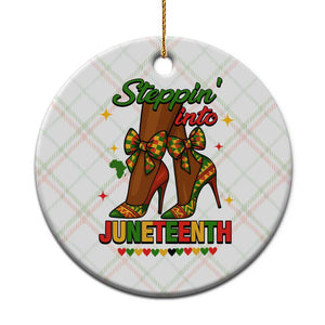 Stepping Into Juneteenth Ceramic Ornament Afro Diva High with African Pride TS02 1pc Christmas Plaid Print Your Wear