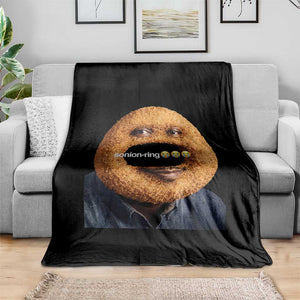 Funny Sonion Ring Cursed Meme Graphic Throw Blanket Surreal Deep Fried Onion Ring Joke TS02 Print Your Wear