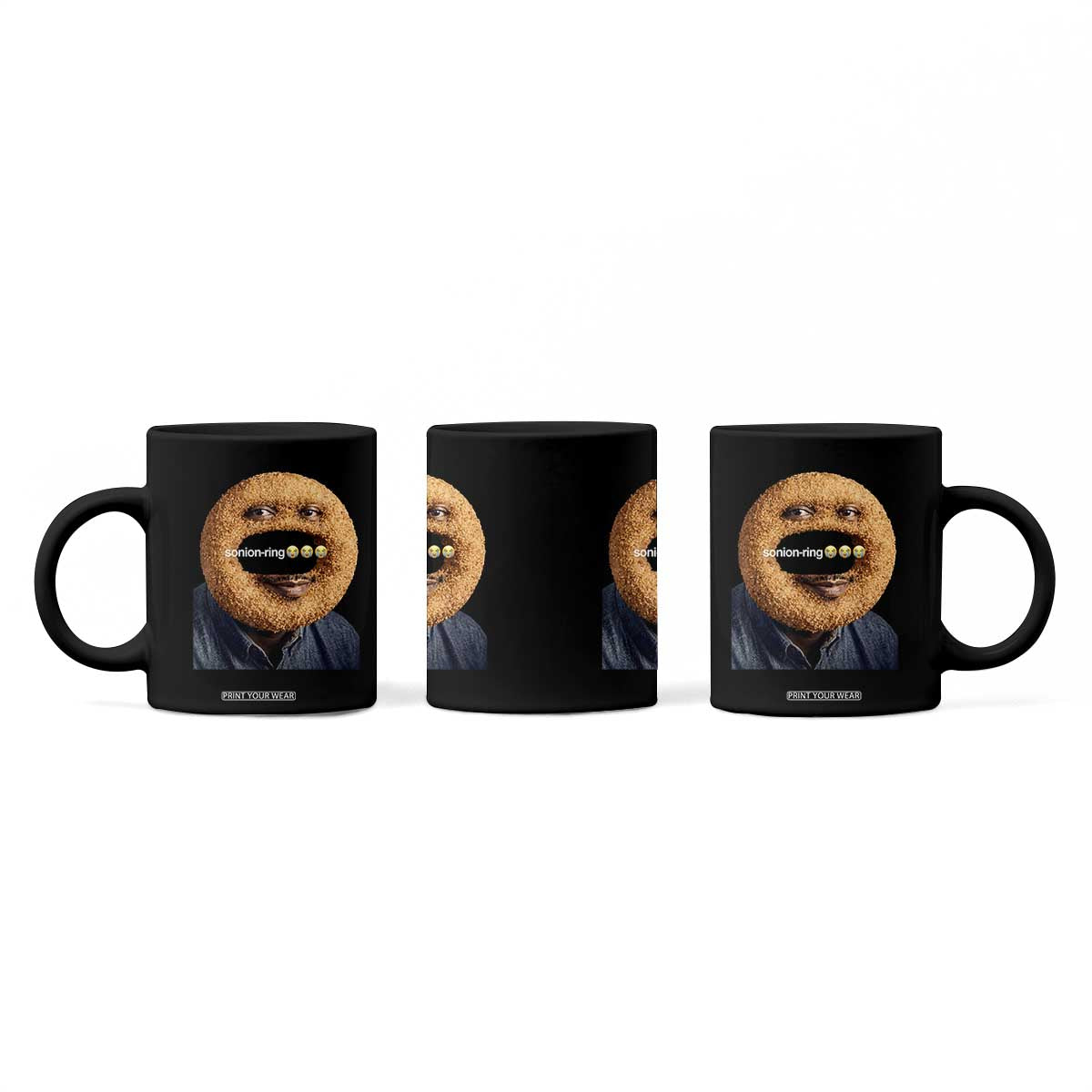 Funny Sonion Ring Cursed Meme Graphic Coffee Mug Surreal Deep Fried Onion Ring Joke TS02 Print Your Wear