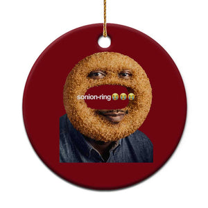 Funny Sonion Ring Cursed Meme Graphic Ceramic Ornament Surreal Deep Fried Onion Ring Joke TS02 1pc Red Print Your Wear