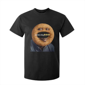 Funny Sonion Ring Cursed Meme Graphic T Shirt For Kid Surreal Deep Fried Onion Ring Joke TS02 Black Print Your Wear
