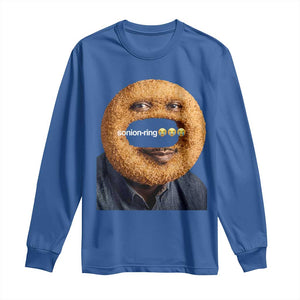Funny Sonion Ring Cursed Meme Graphic Long Sleeve Shirt Surreal Deep Fried Onion Ring Joke TS02 Royal Blue Print Your Wear