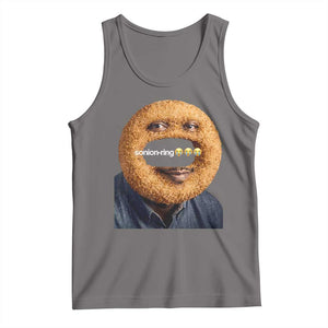 Funny Sonion Ring Cursed Meme Graphic Tank Top Surreal Deep Fried Onion Ring Joke TS02 Deep Heather Print Your Wear