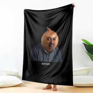 Viral Sonion Surreal Meme Throw Blanket Funny Crying Onion Man Aesthetic Joke TS02 Print Your Wear