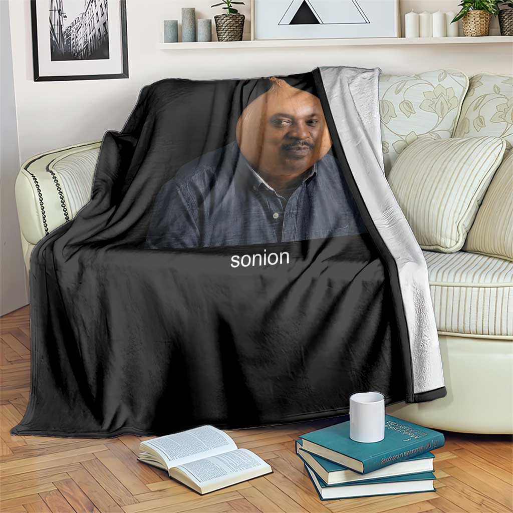 Viral Sonion Surreal Meme Throw Blanket Funny Crying Onion Man Aesthetic Joke TS02 Print Your Wear