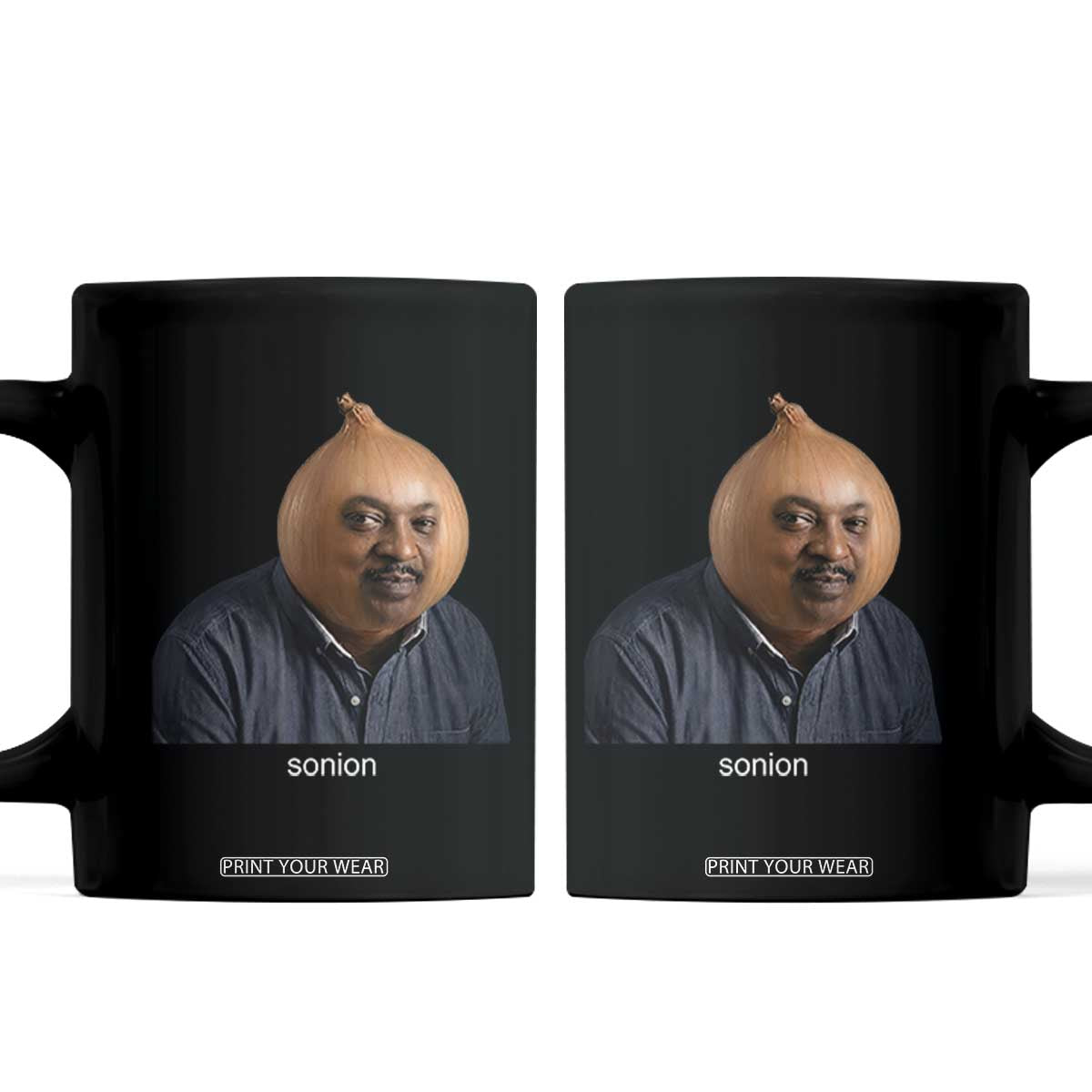 Viral Sonion Surreal Meme Coffee Mug Funny Crying Onion Man Aesthetic Joke TS02 Black Print Your Wear
