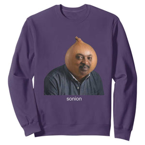 Viral Sonion Surreal Meme Sweatshirt Funny Crying Onion Man Aesthetic Joke TS02 Purple Print Your Wear