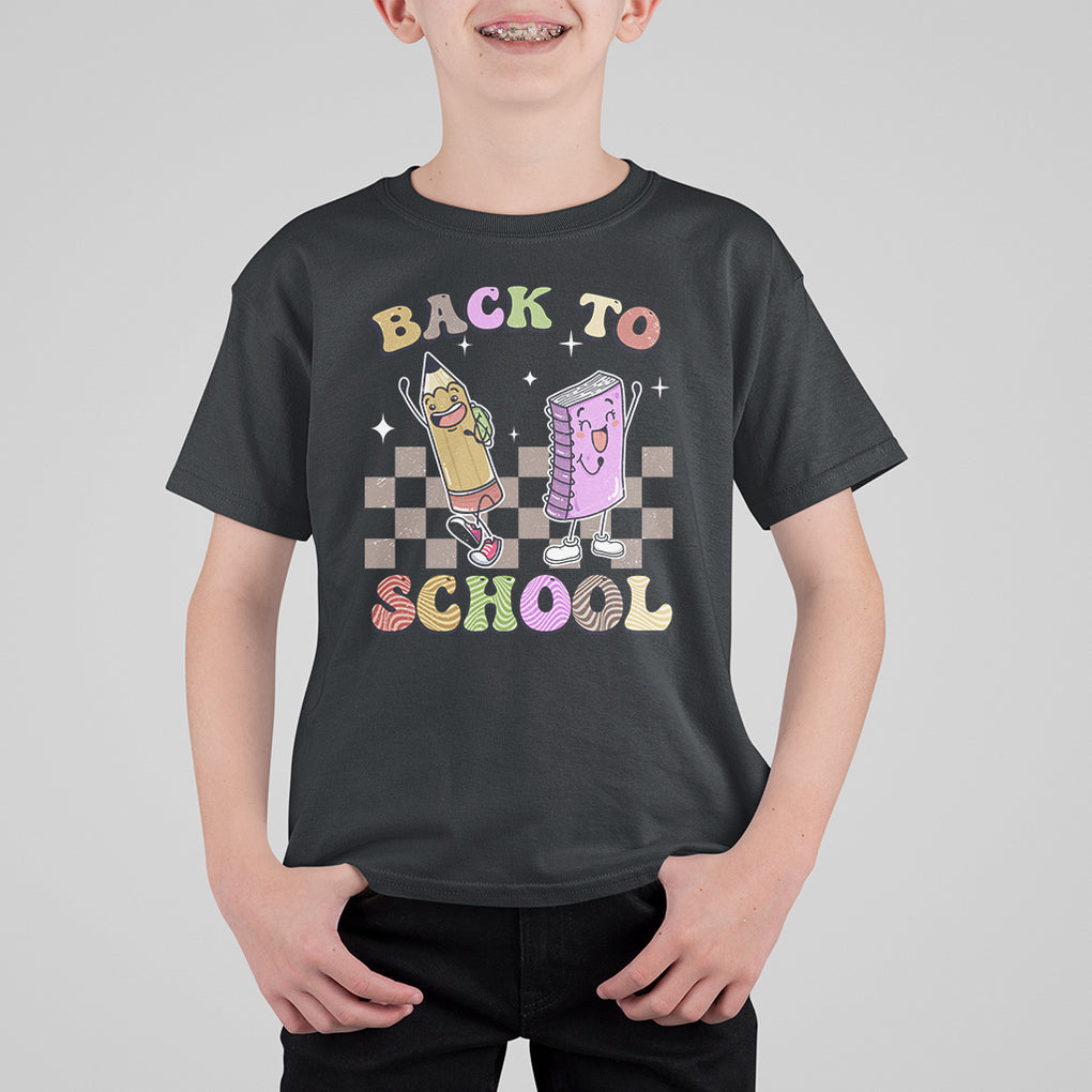 Welcome Back To School T Shirt For Kid Happy First Day Of School Cute Retro Groovy TS02 Purple Printyourwear