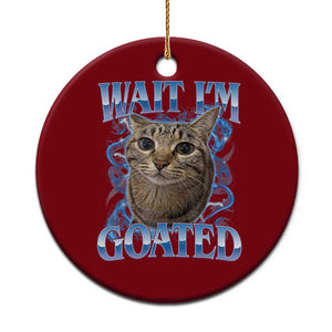 Funny Cat Blue Flame Y2K Bootleg Meme Graphic Ceramic Ornament Wait Im Goated Retro Internet Culture Humor TS02 1pc Red Print Your Wear