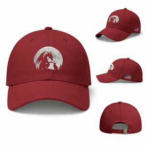 Dragon Boop Cat Full Moon Graphic Baseball Cap Cute Fantasy Animal RPG Gamers TS02 Baseball Cap Universal Fit Cherry Red Print Your Wear