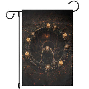 Spooky Halloween Skeleton Dungeon Pit 3D Optical Illusion Garden Flag Candles Gothic Horror Graphic