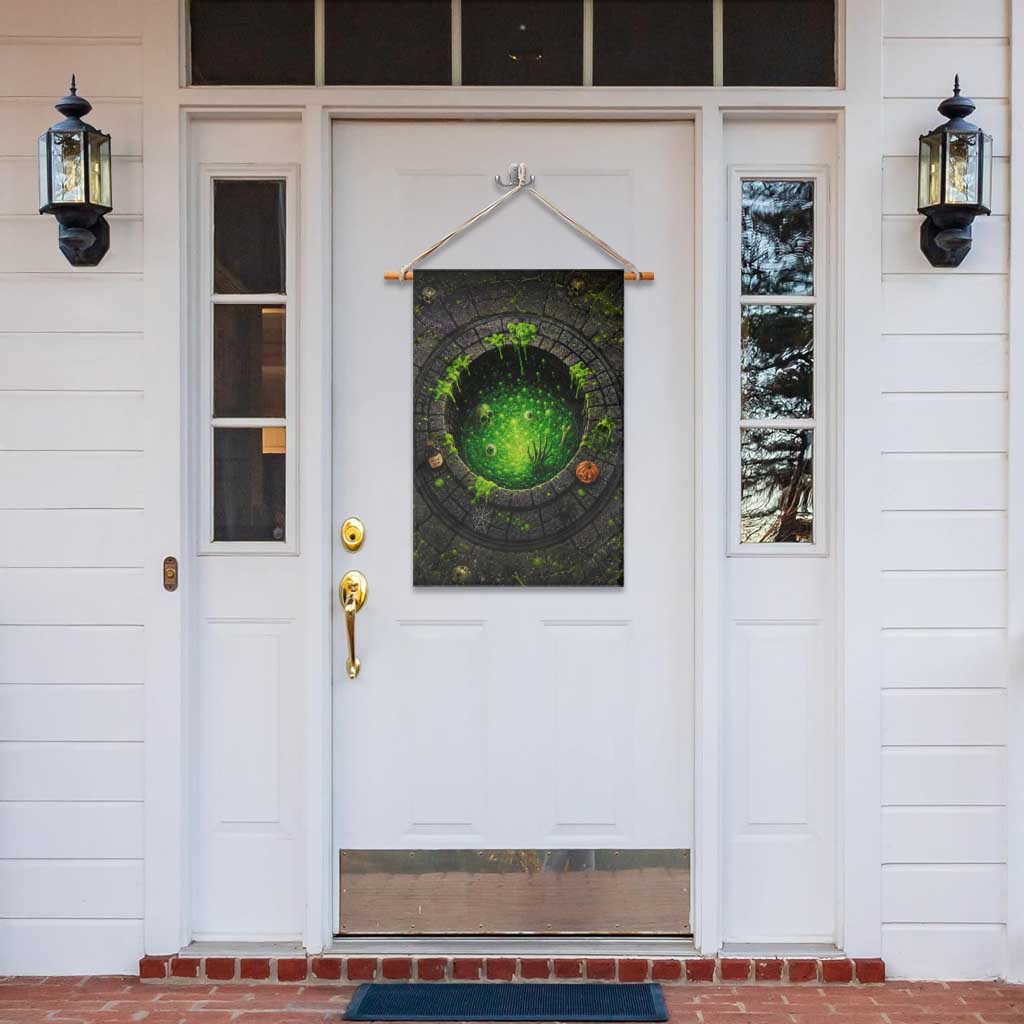 Spooky Toxic Green Slime Witches Brew Pit 3D Halloween Optical Illusion Garden Flag