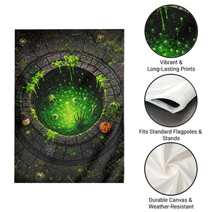 Spooky Toxic Green Slime Witches Brew Pit 3D Halloween Optical Illusion Garden Flag