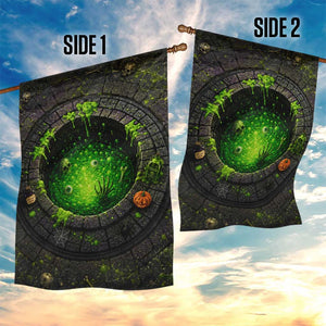 Spooky Toxic Green Slime Witches Brew Pit 3D Halloween Optical Illusion Garden Flag