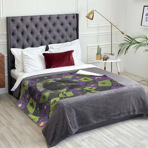 Wicked Witch Mosaic Vortex Pit 3D Halloween Optical Illusion Throw Blanket Dark Gothic Horror Graphic