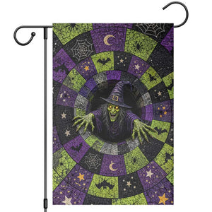 Wicked Witch Mosaic Vortex Pit 3D Halloween Optical Illusion Garden Flag Dark Gothic Horror Graphic