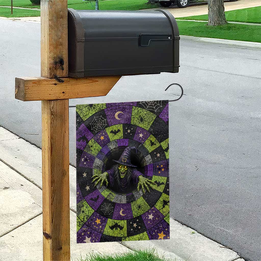 Wicked Witch Mosaic Vortex Pit 3D Halloween Optical Illusion Garden Flag Dark Gothic Horror Graphic
