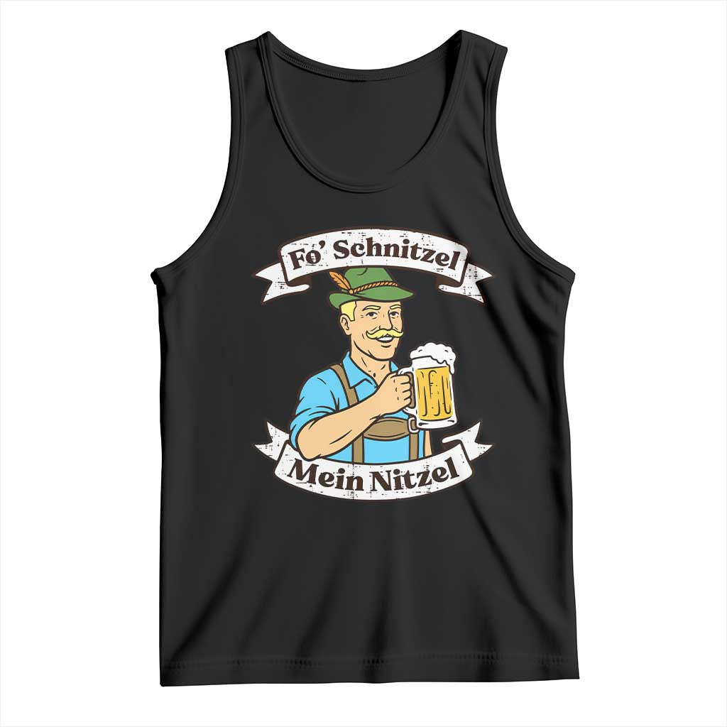 Fo Schnitzel Mein Nitzel Funny Oktoberfest Bavarian Beer Graphic Tank Top Hilarious German Heritage