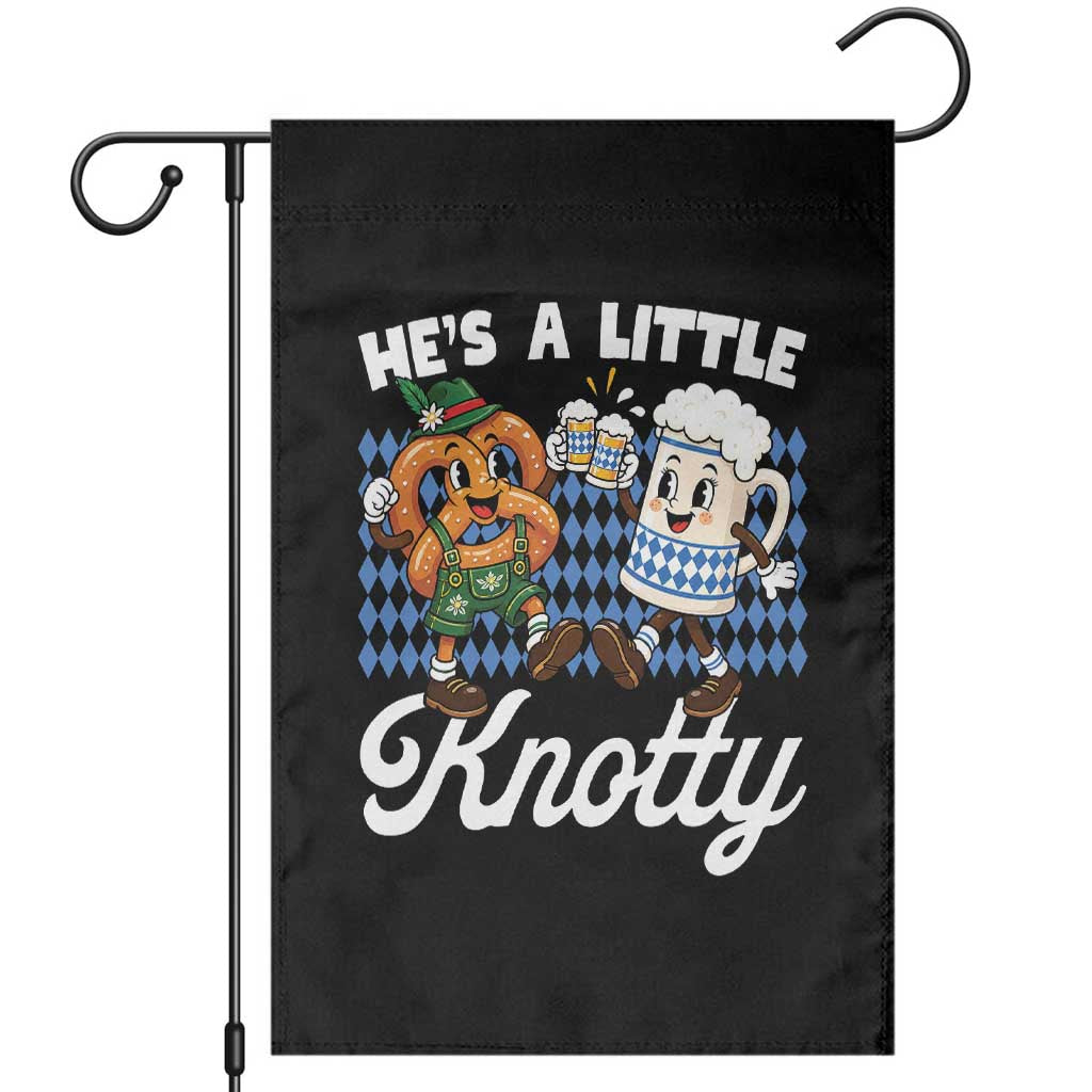He is A Little Knotty Pretzel Beer Bavarian Oktoberfest Garden Flag Matching Couple Drinking Humor Graphic