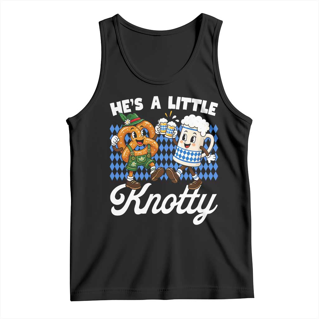 He is A Little Knotty Pretzel Beer Bavarian Oktoberfest Tank Top Matching Couple Drinking Humor Graphic