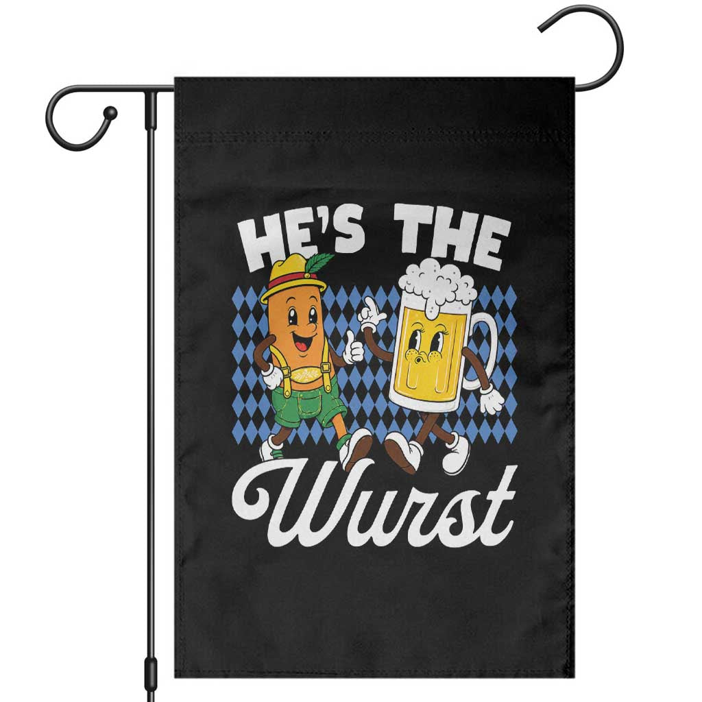 He is The Wurst Sausage Beer Bavarian Oktoberfest Garden Flag Matching Couple Drinking Humor Graphic