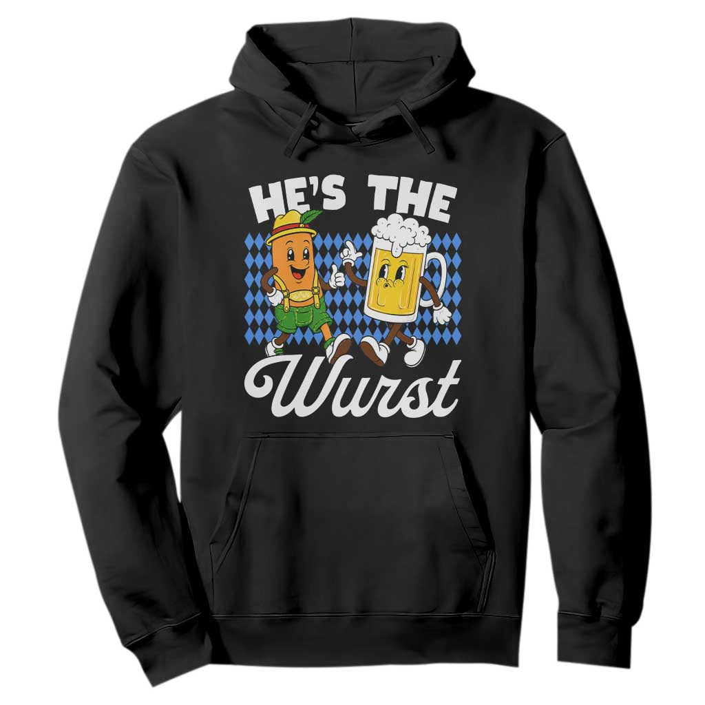 He is The Wurst Sausage Beer Bavarian Oktoberfest Hoodie Matching Couple Drinking Humor Graphic