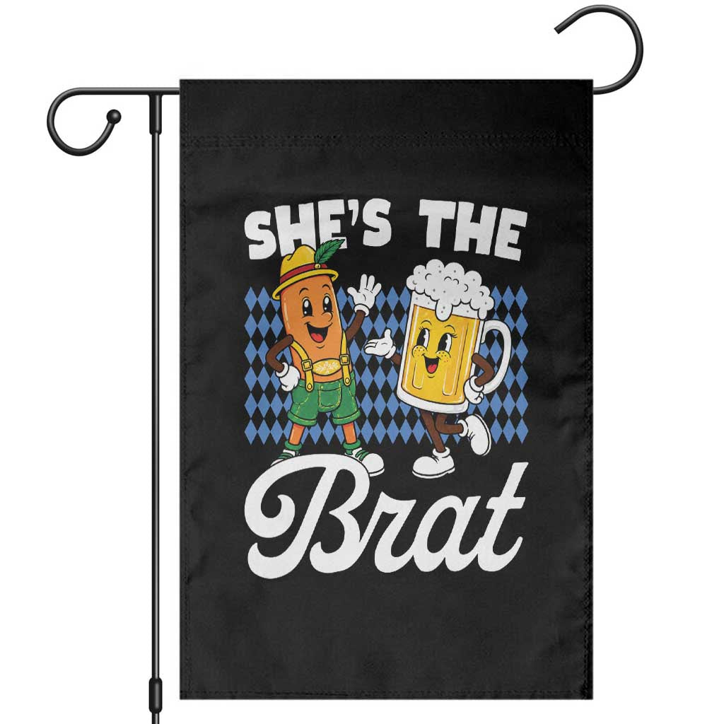 She is The Brat Sausage Beer Mug Oktoberfest Garden Flag Matching Couple Drinking Humor Graphic