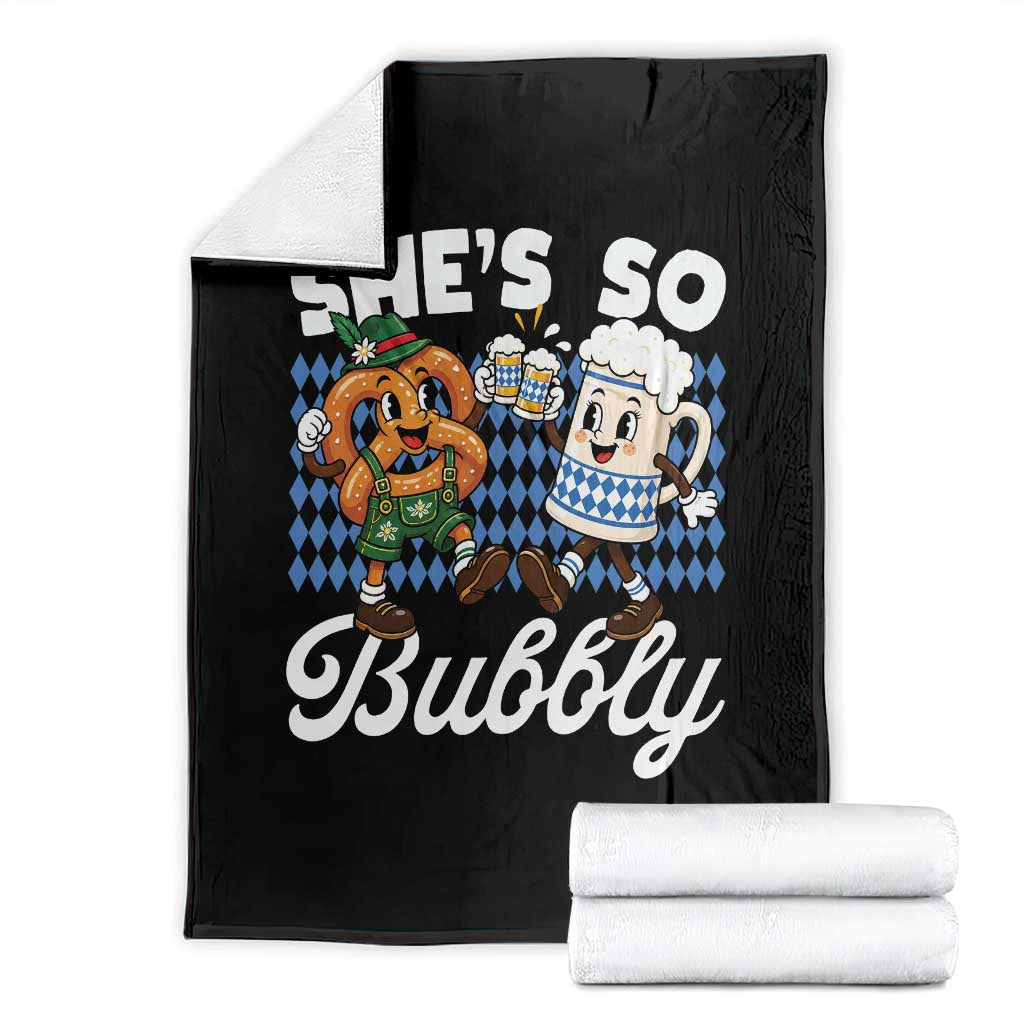 She is So Bubbly Foamy Beer Mug Oktoberfest Throw Blanket Matching Couple Drinking Humor Graphic