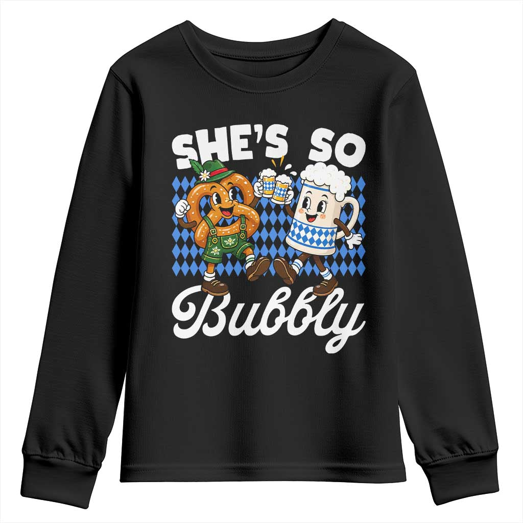 She is So Bubbly Foamy Beer Mug Oktoberfest Youth Sweatshirt Matching Couple Drinking Humor Graphic