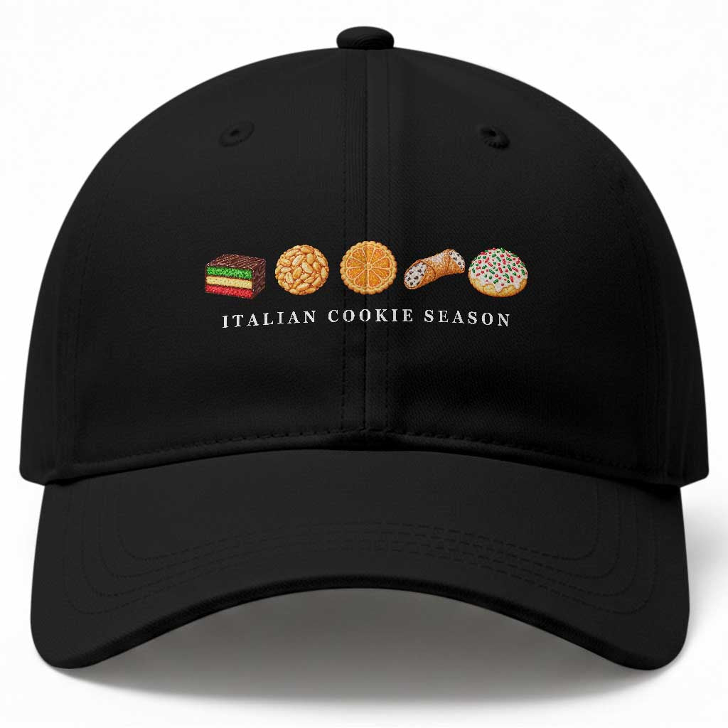 Italian Cookie Season Cannoli Pizzelle Bakery Pastry Holiday Graphic Baseball Cap