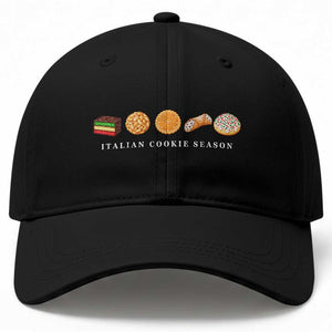 Italian Cookie Season Cannoli Pizzelle Bakery Pastry Holiday Graphic Baseball Cap
