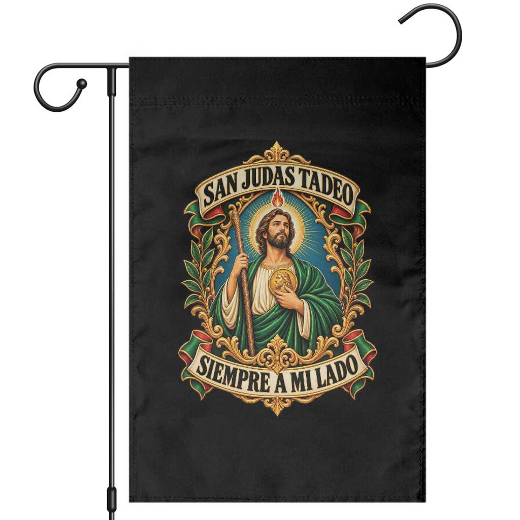 San Judas Tadeo Siempre A Mi Lado Ornate Catholic Saint Graphic Garden Flag