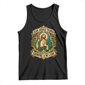 San Judas Tadeo Siempre A Mi Lado Ornate Catholic Saint Graphic Tank Top