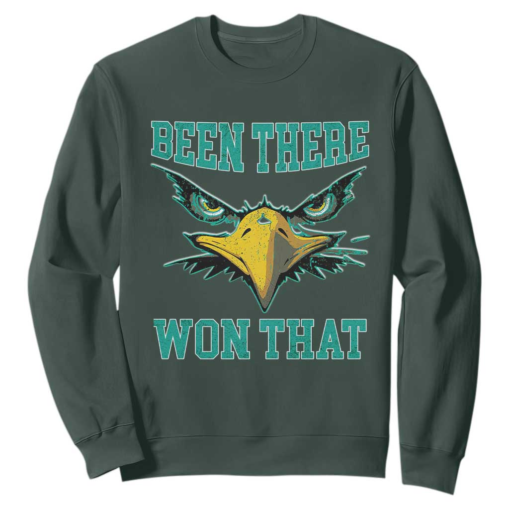 Been There Won That Sweatshirt Fierce Eagle Eyes TS02 Dark Forest Green Print Your Wear