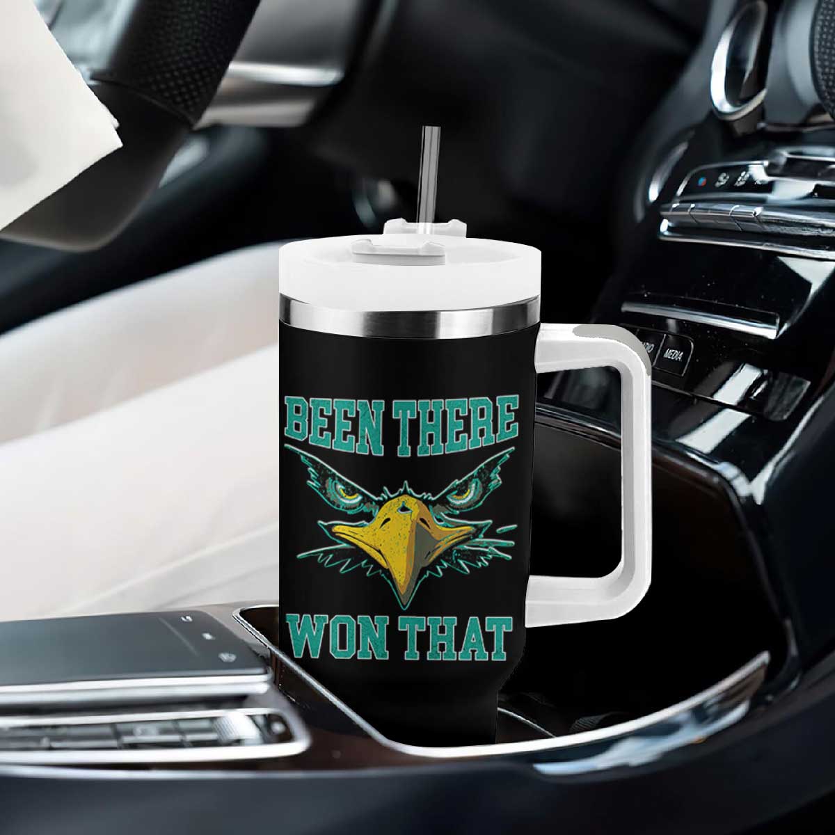 Been There Won That Tumbler With Handle Fierce Eagle Eyes TS02 Print Your Wear