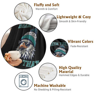 Been There Won That Fierce Eagle Graphic Throw Blanket TS02 Print Your Wear