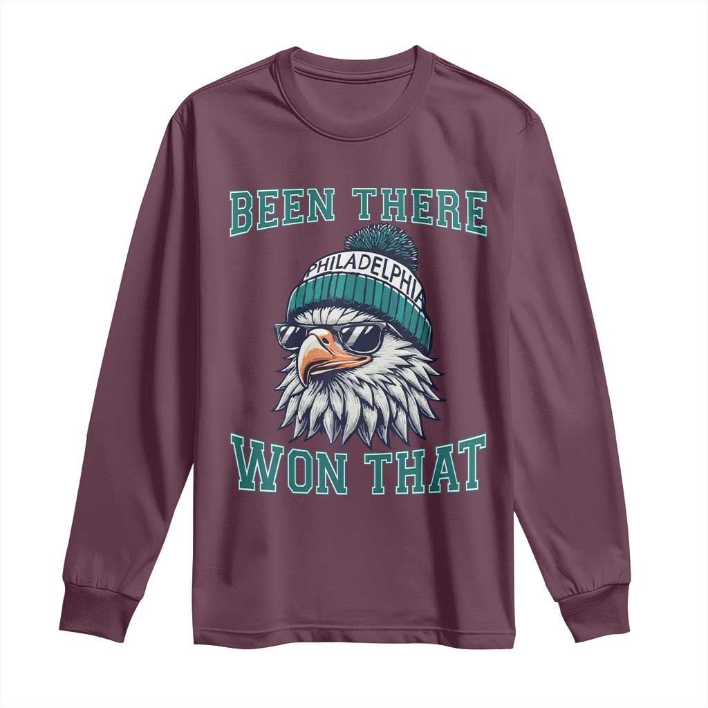 Been There Won That Fierce Eagle Graphic Long Sleeve Shirt TS02 Maroon Print Your Wear